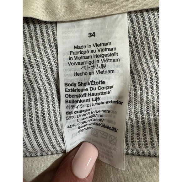 J. Crew Factory  Men’s Shorts 9" Inseam Linen Blend Gray White Striped Size 34 - Picture 5 of 7